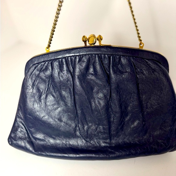 Ande Blue Leather Clutch - Picture 2 of 8